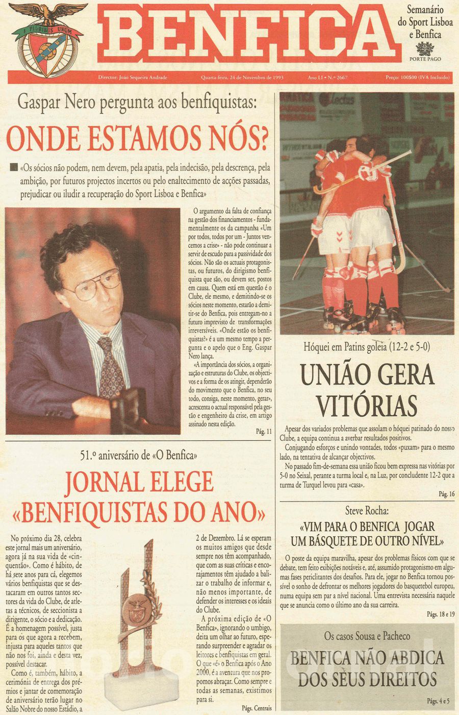 jornal o benfica 2667 1993-11-24